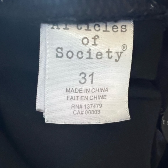 Articles of Society black Maternity jeans, size 31, front & back pockets - Picture 10 of 11